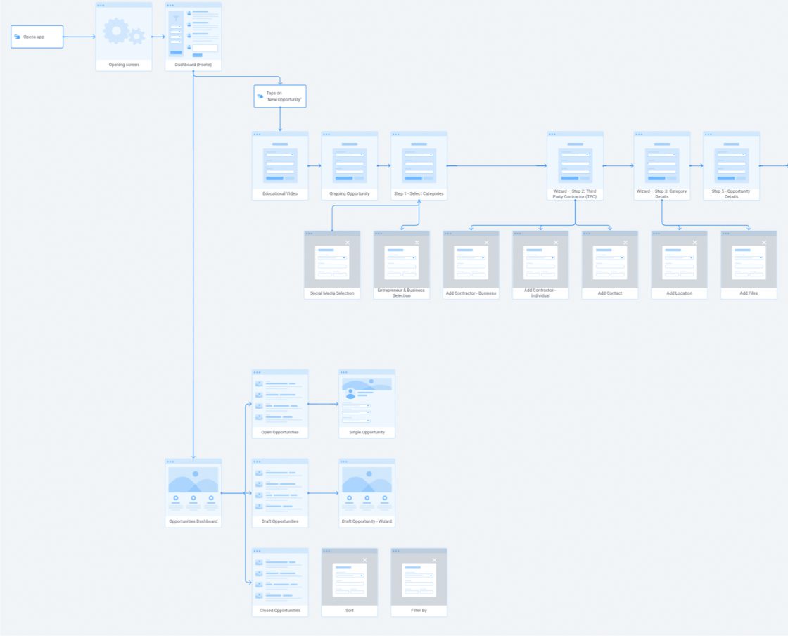 App and Strategy wireframes