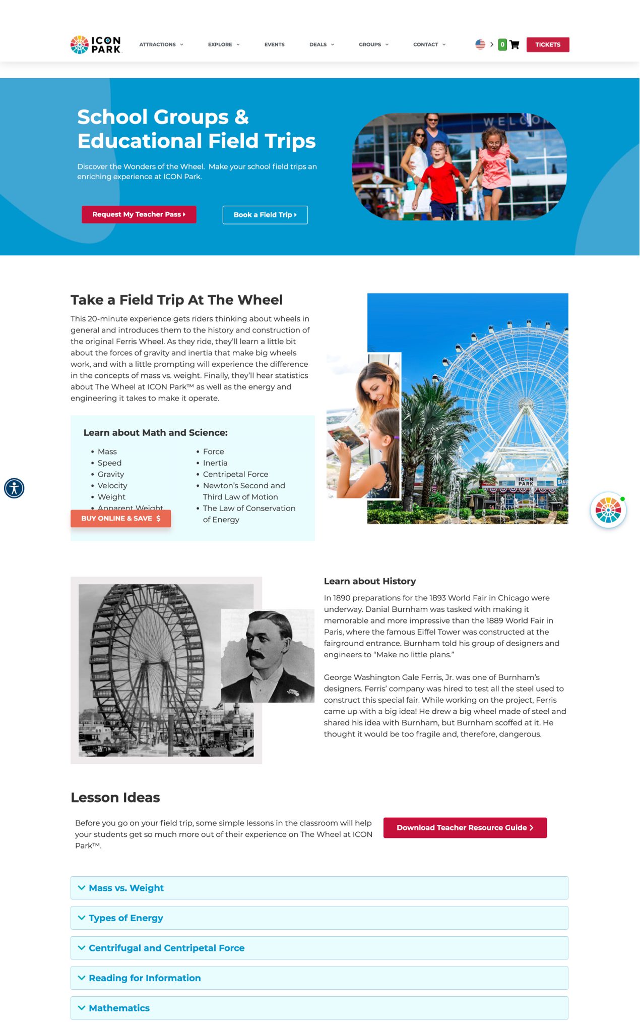 Icon Park website