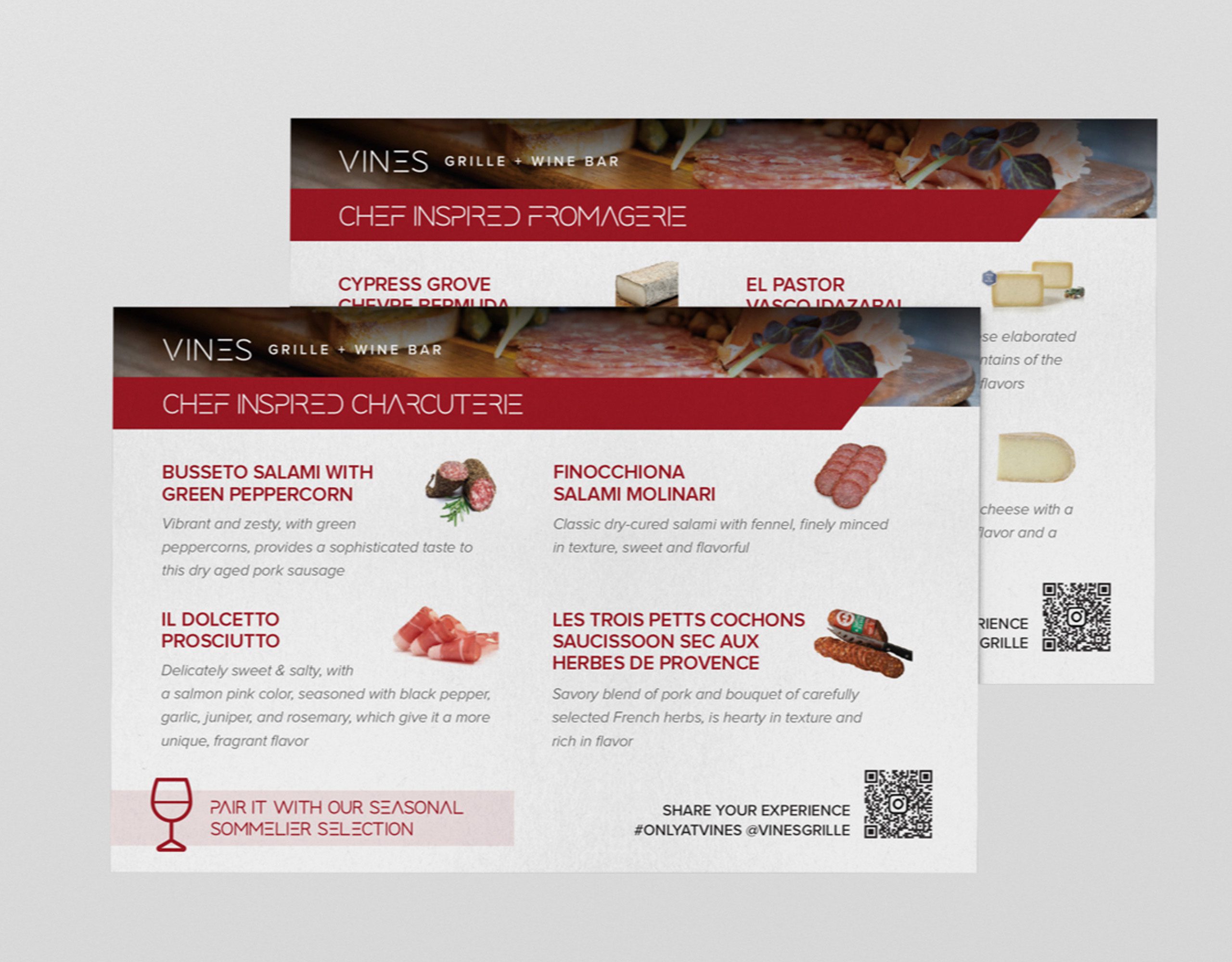 Vines Grille charcuterie menu